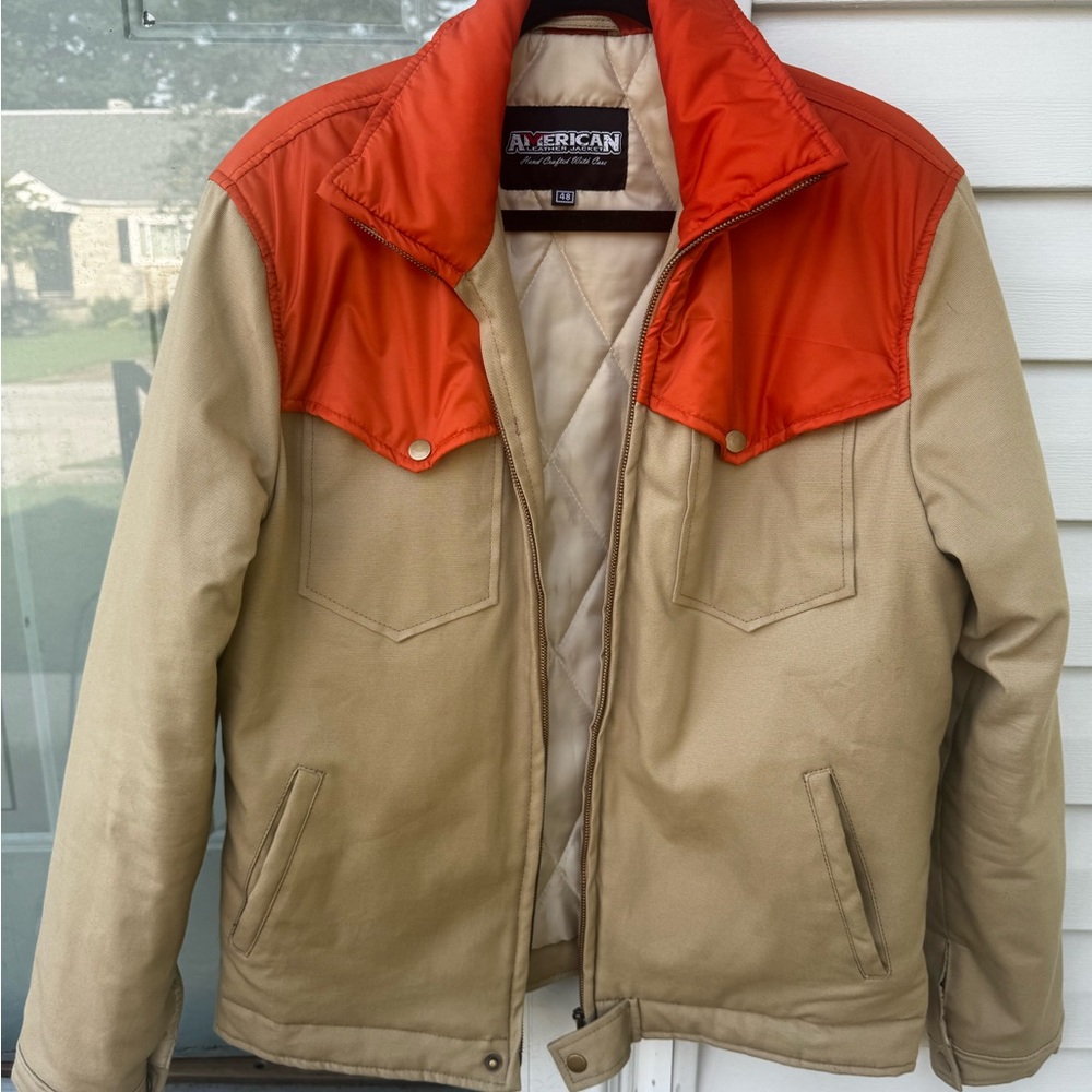 Yellowstone Inspired Men's Tan and Orange Jacket | Size L